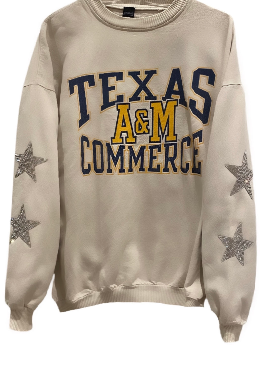 Texas A&M Commerce, One of a KIND Vintage Sweatshirt with Crystal Star Design