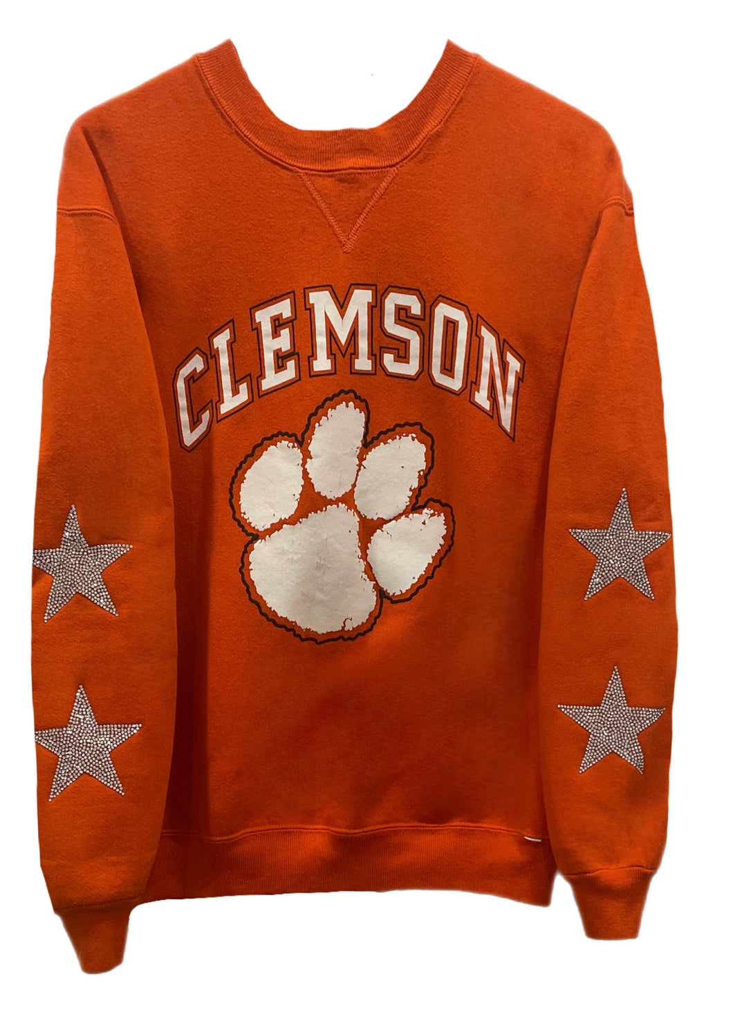 Clemson University, One of a KIND Vintage Sweatshirt with Crystal Star Design