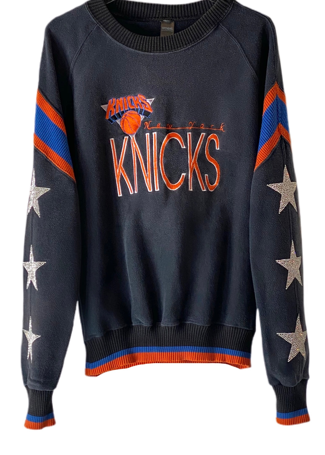 NY Knicks, NBA One of a KIND Vintage Sweatshirt with Three Crystal Star Design