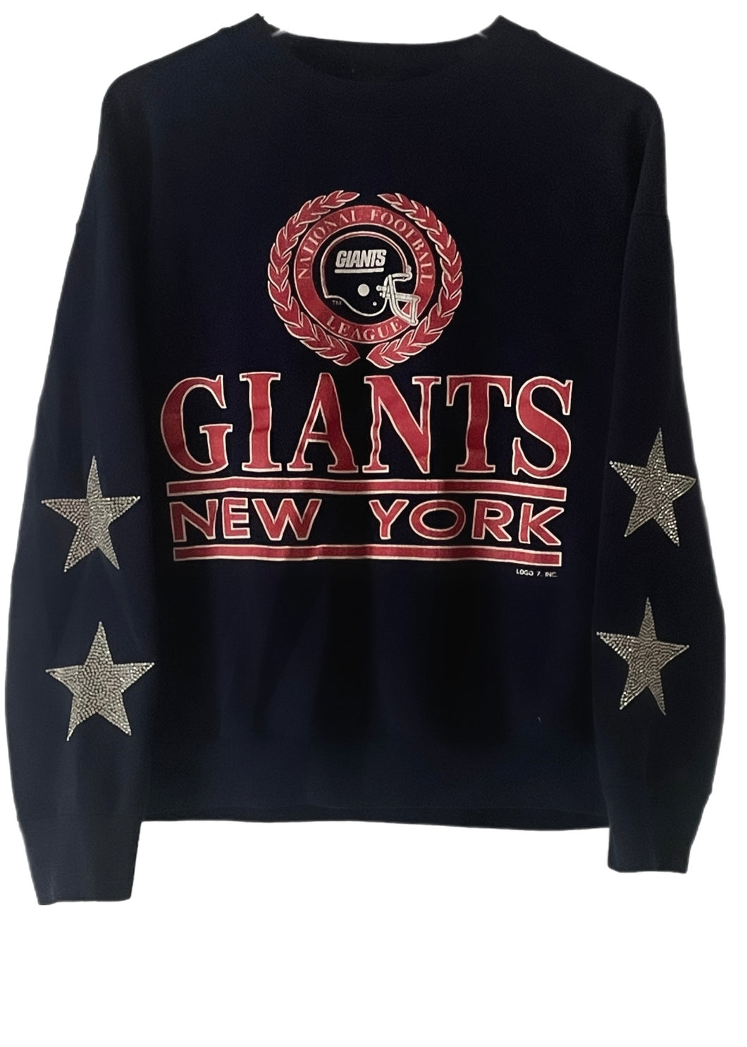NY Giants, NFL One of a KIND Vintage Sweatshirt with Crystal Star Design.