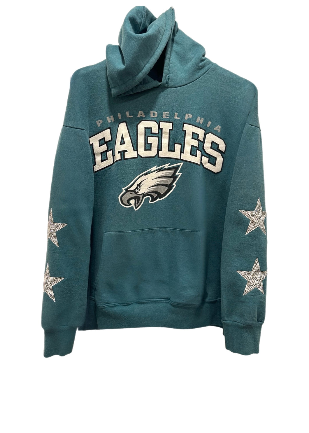 Philadelphia Eagles, NFL One of a KIND Vintage Hoodie with Crystal Star Design.