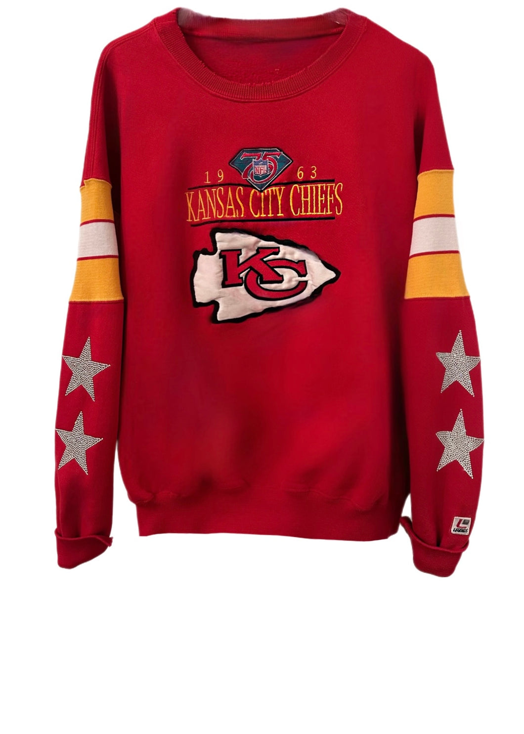 Kansas City Chiefs, NFL One of a KIND Vintage Sweatshirt with Crystal Star Design