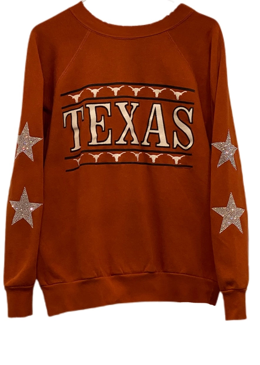 University of Austin Texas, One of a KIND Vintage Sweatshirt with Crystal Star Design