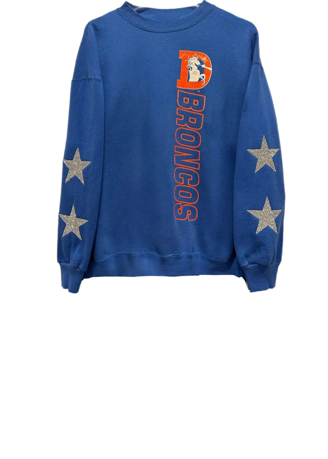 Denver Broncos, NFL One of a KIND Vintage “Rare Find” Sweatshirt with Crystal Star Design
