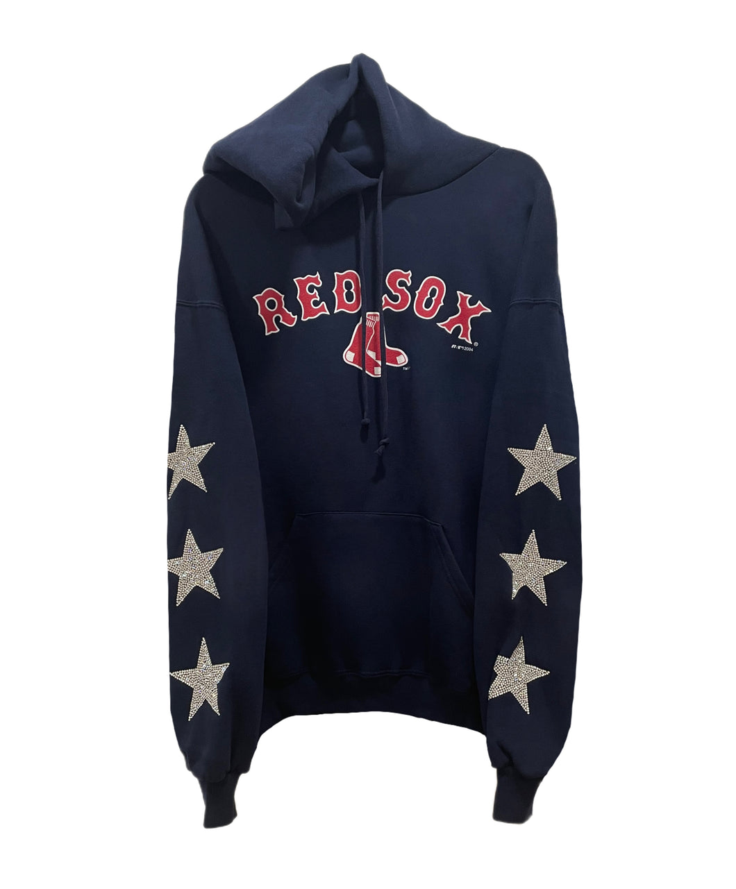 Boston Red Sox, MLB One of a KIND Vintage hoodie with Three Crystal Star Design