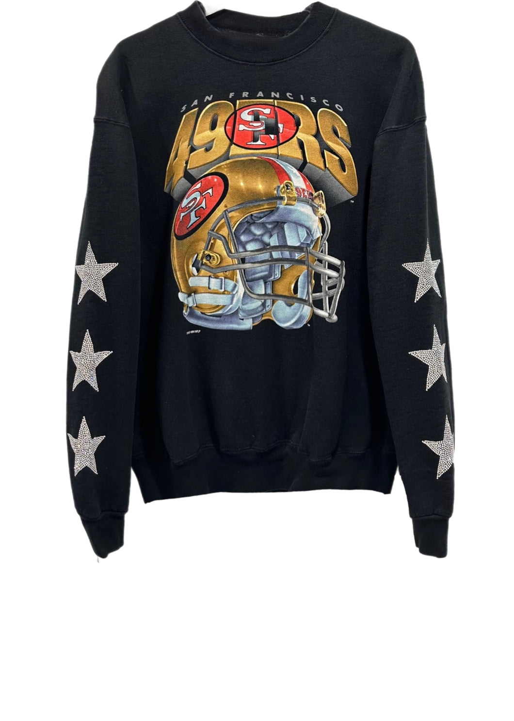 San Francisco 49ers, NFL One of a KIND Vintage Sweatshirt with Three Crystal Star Design