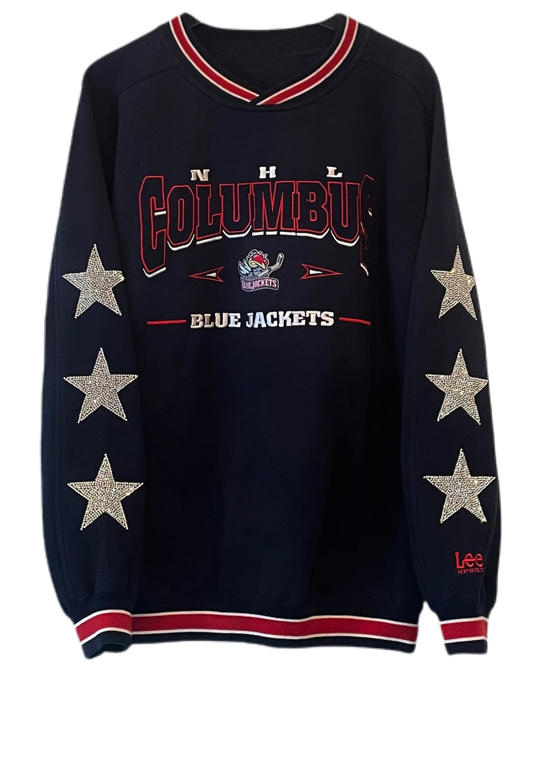 Columbus Blue Jackets, NHL One of a KIND Vintage Sweatshirt with Crystal Star Design