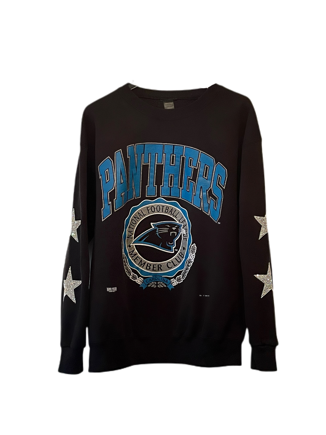 Carolina Panthers, NFL One of a KIND Vintage Sweatshirt with Crystal Star Design