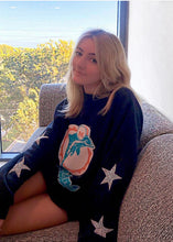 Load image into Gallery viewer, Miami Dolphins, Football One of a KIND Vintage Sweatshirt with Crystal Star Design
