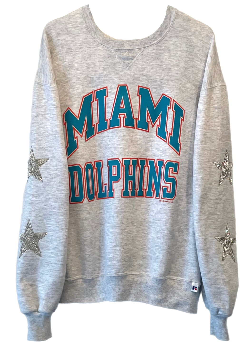 Miami Dolphins, NFL One of a KIND Vintage Sweatshirt with Crystal Star Design
