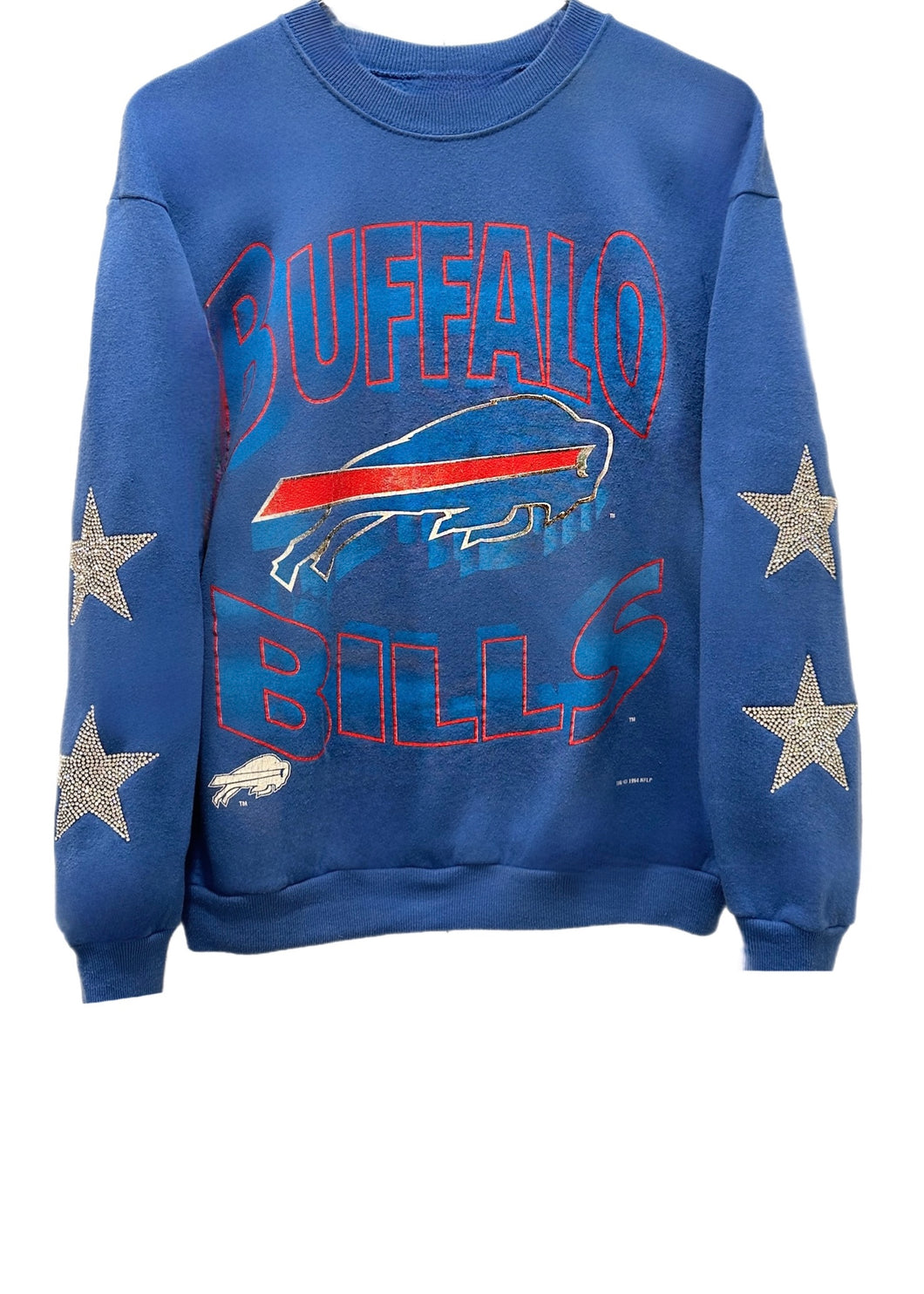 Buffalo Bills, NFL One of a KIND Vintage Sweatshirt with Crystal Star Design