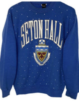 Load image into Gallery viewer, Seton Hall University, One of a KIND Vintage Sweatshirt with Overall Crystals
