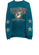 Load image into Gallery viewer, Miami Dolphins, NFL One of a KIND Vintage Sweatshirt with Crystal Star Design
