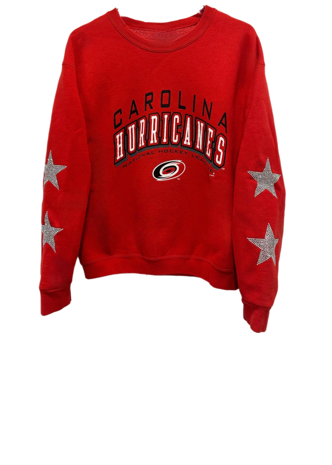 Carolina Hurricanes, NHL One of a KIND Vintage Sweatshirt with Crystal Stars Design