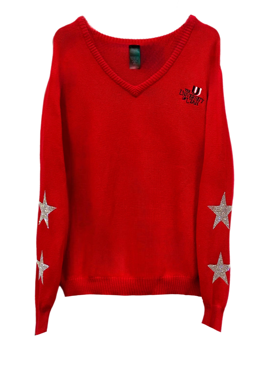 University of Utah, One of a KIND Vintage Sweater with Crystal Star Design