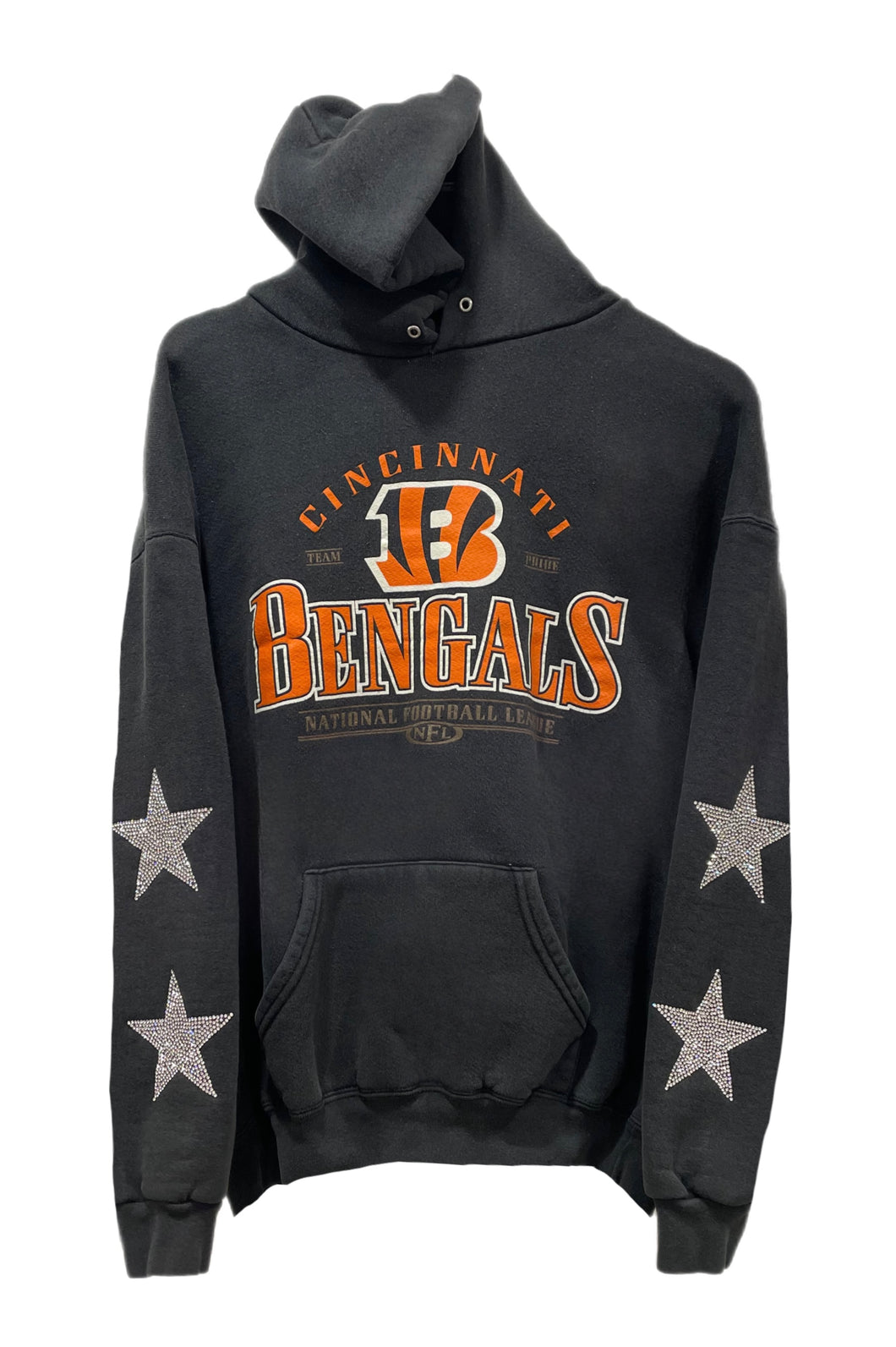 Cincinnati Bengals, NFL One of a KIND Vintage Hoodie with Crystal Star Design