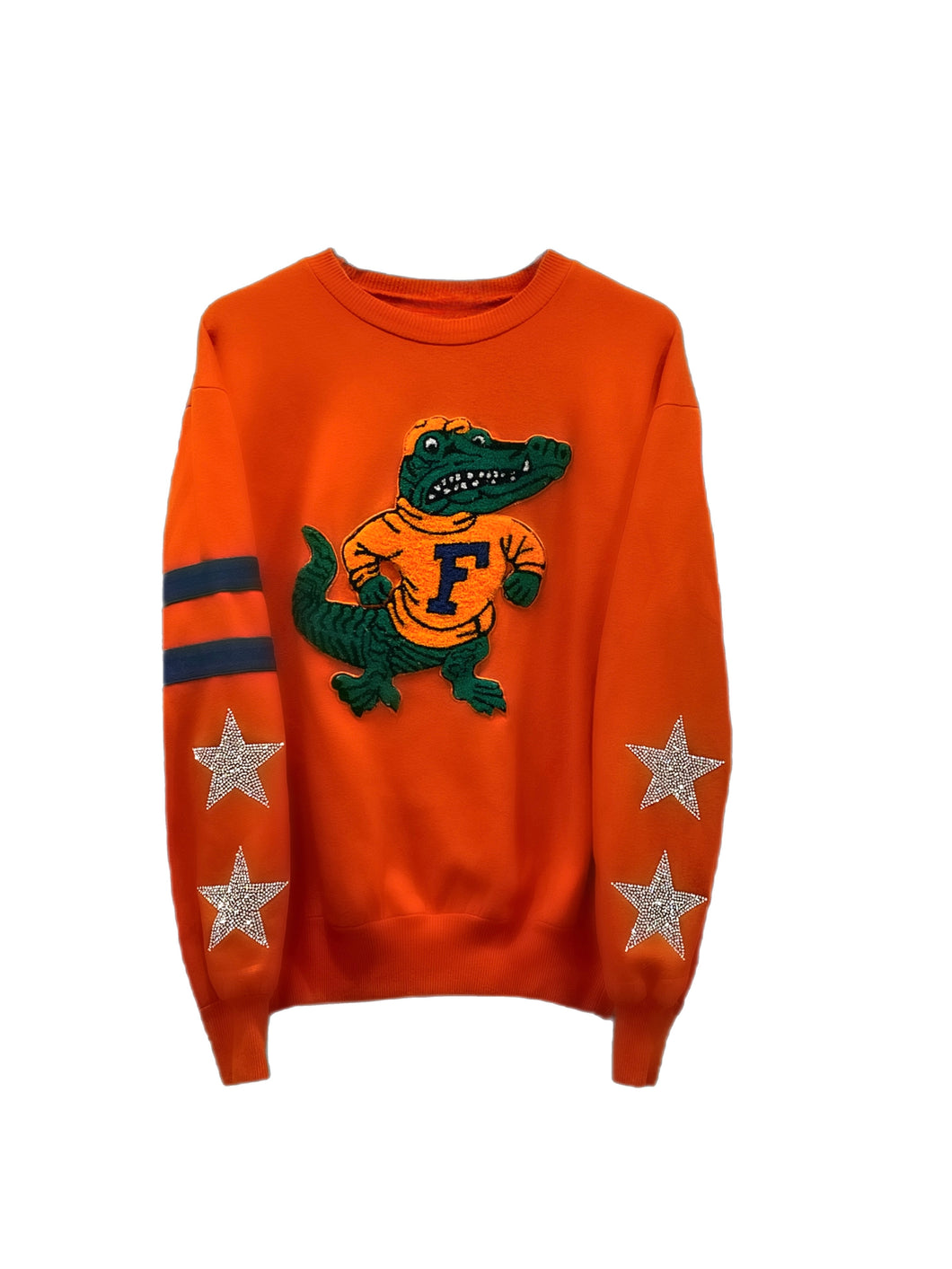 University of Florida, One of a KIND Vintage UF Sweatshirt with Crystal Star Design.